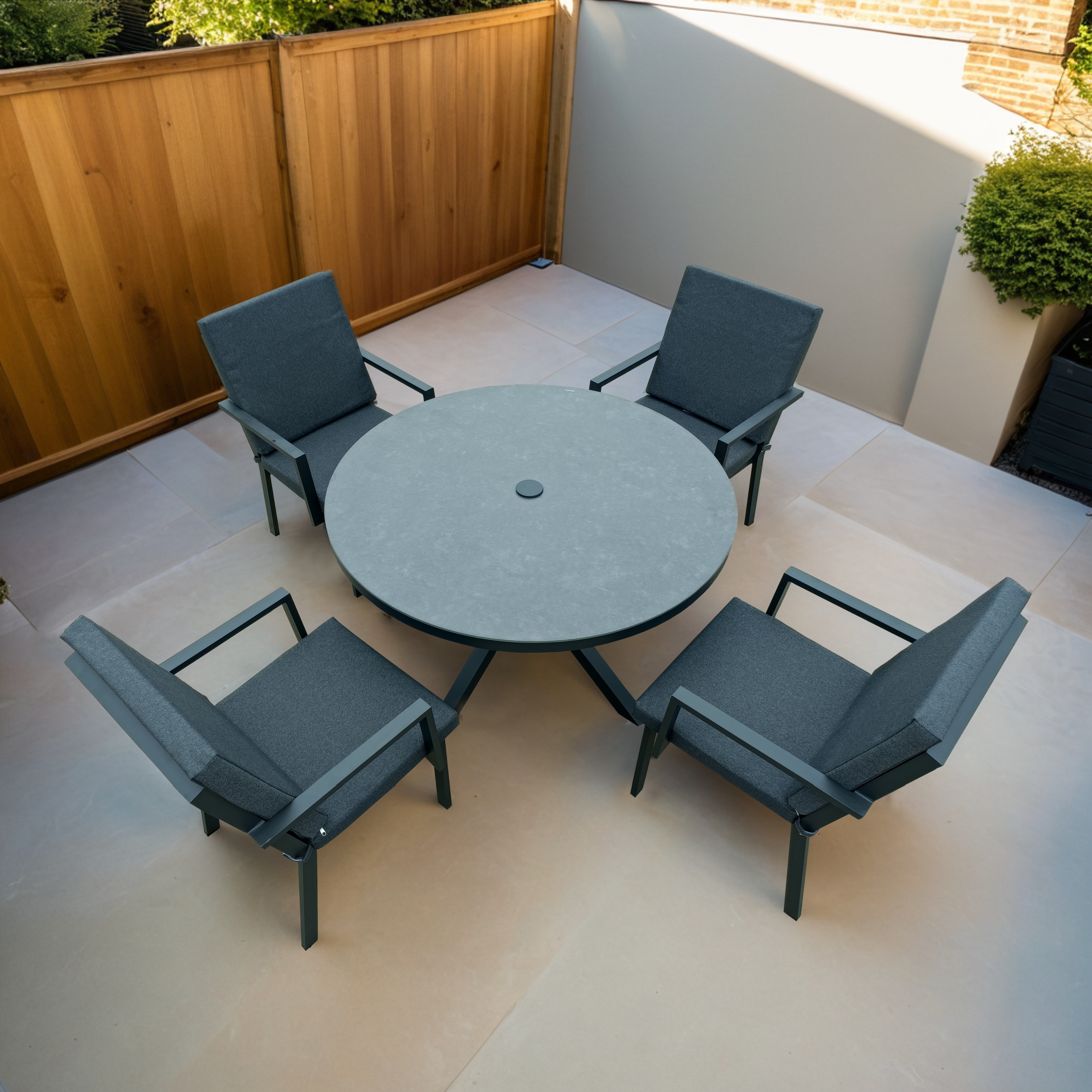 Aluminium 4 seat set