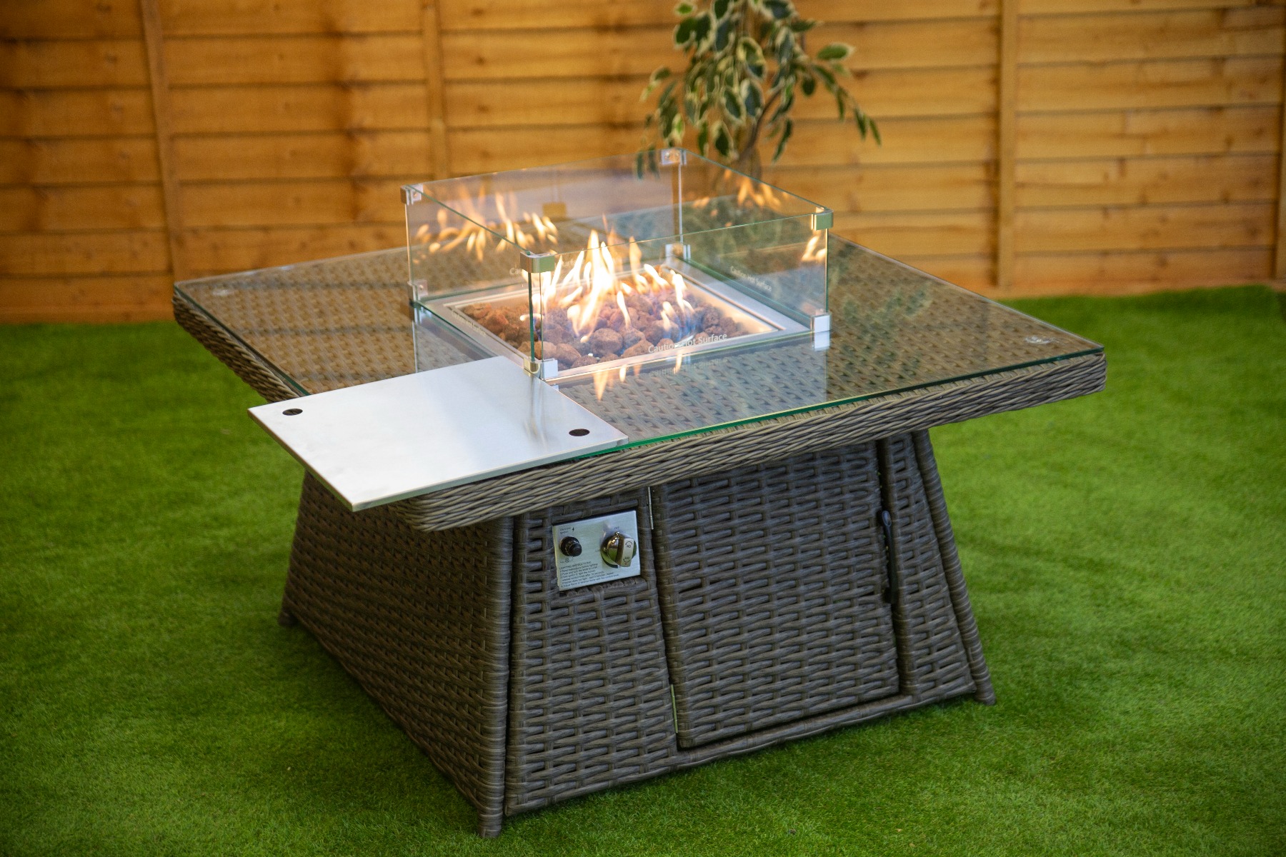 Platinum Square Fire Pit Coffee Table