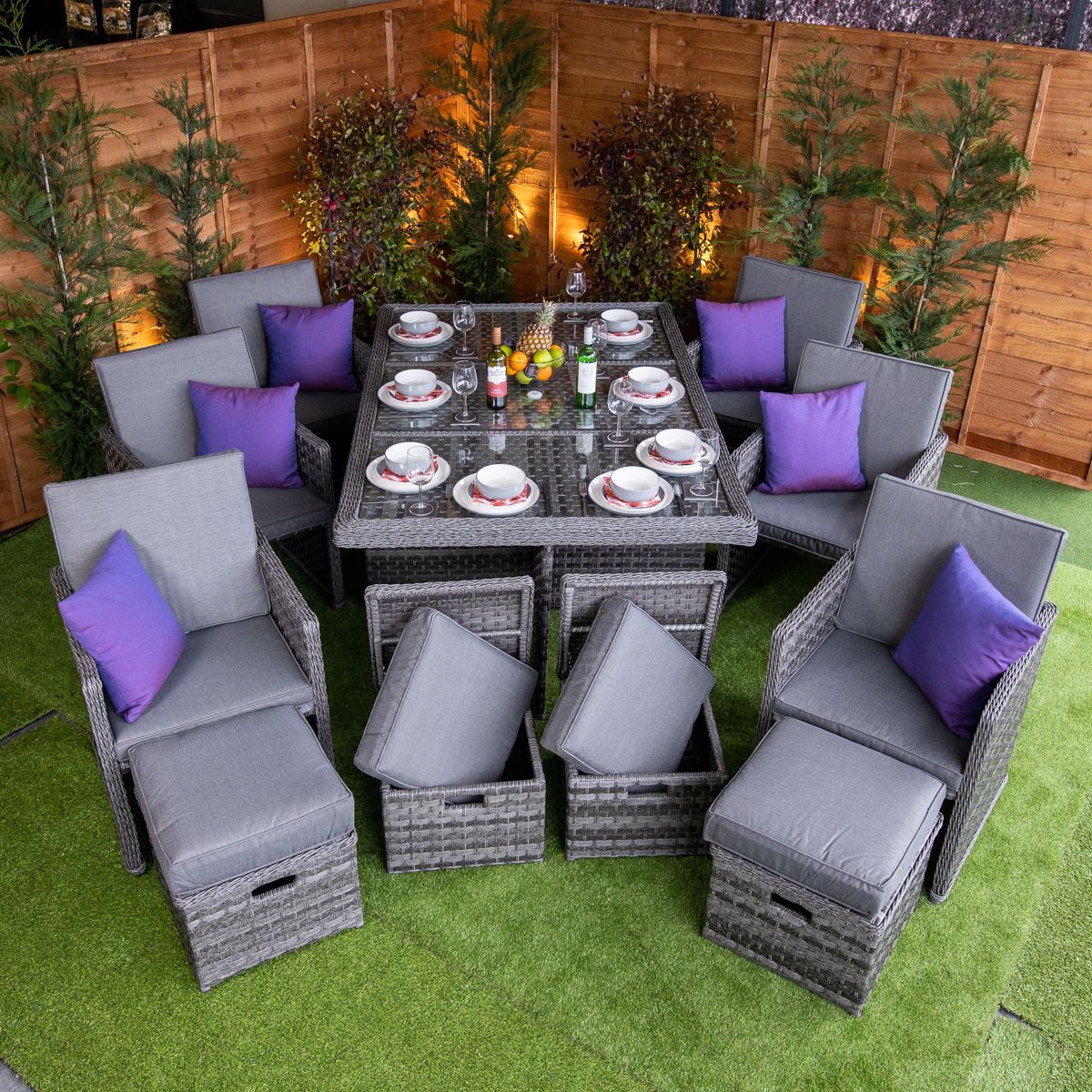 Serena 6 Seat Cube Set With 4 Storage Footstools