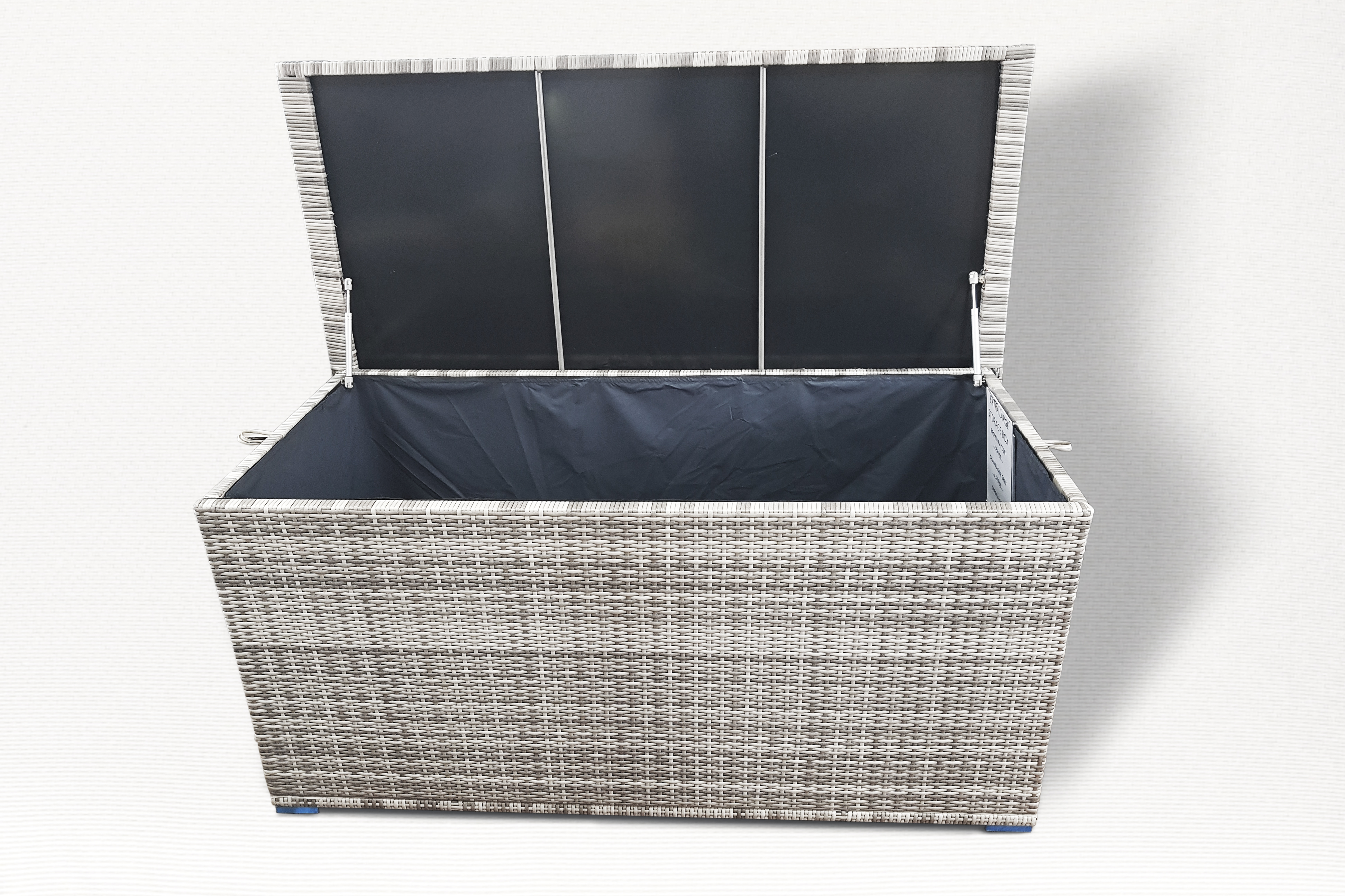 Champagne Large Storage Box in Mixed Grey Rattan