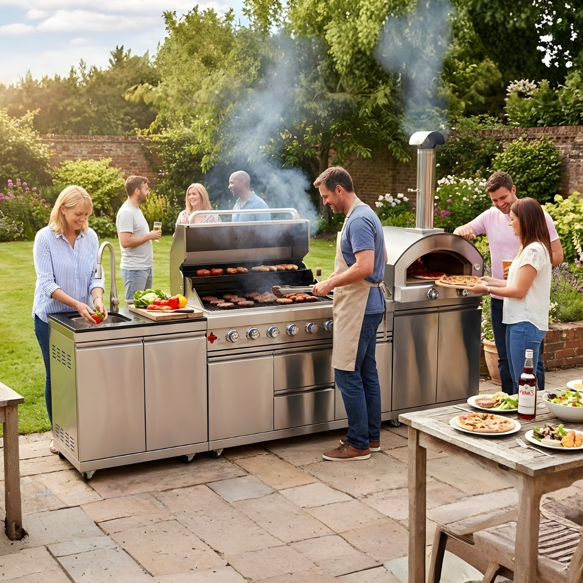 C1 Outdoor Kitchen Module (Grill, Sink & Pizza Oven Combination)