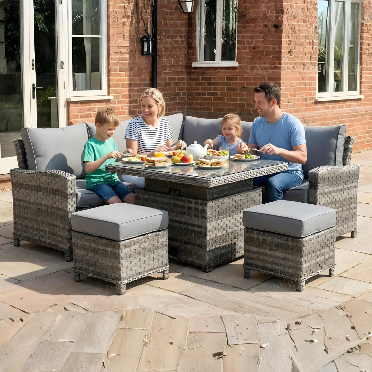 BOX DAMAGED - Serena Ciara Rising Table Rattan Corner Set