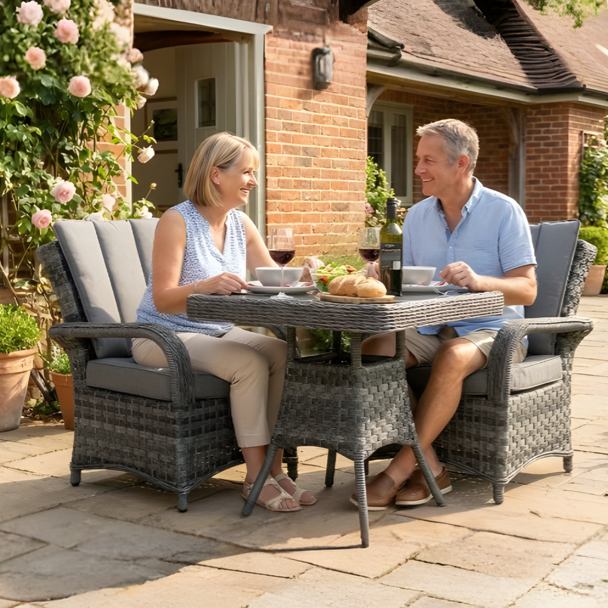 Serena Tokyo Square Rattan Bistro Set