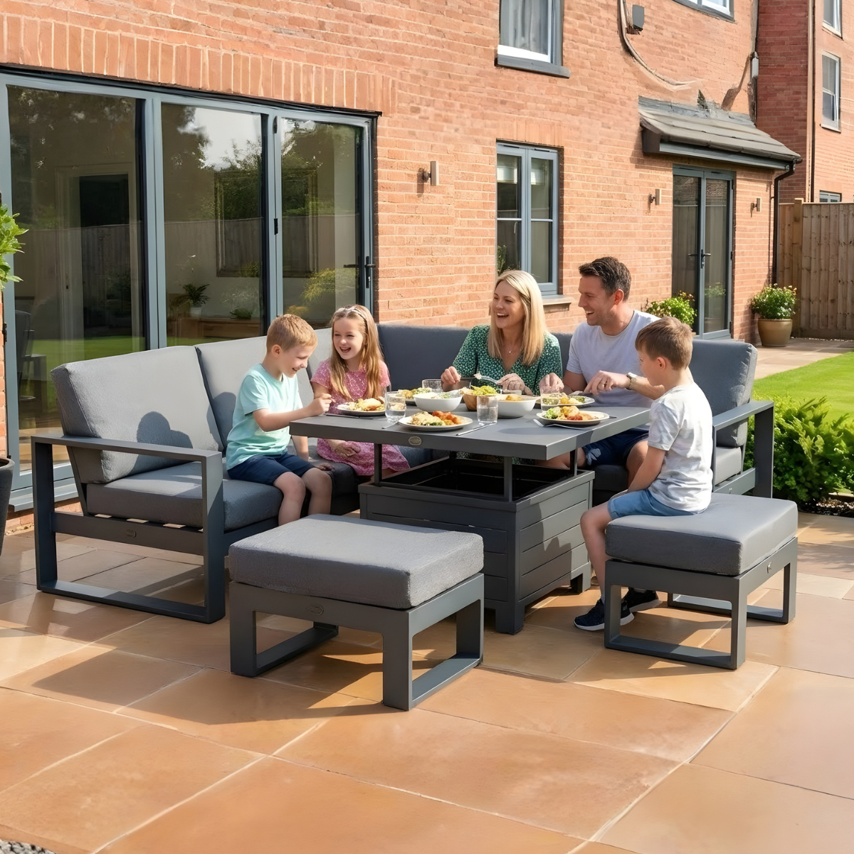 Zachary Luxury Corner Dining Set with Adjustable Table