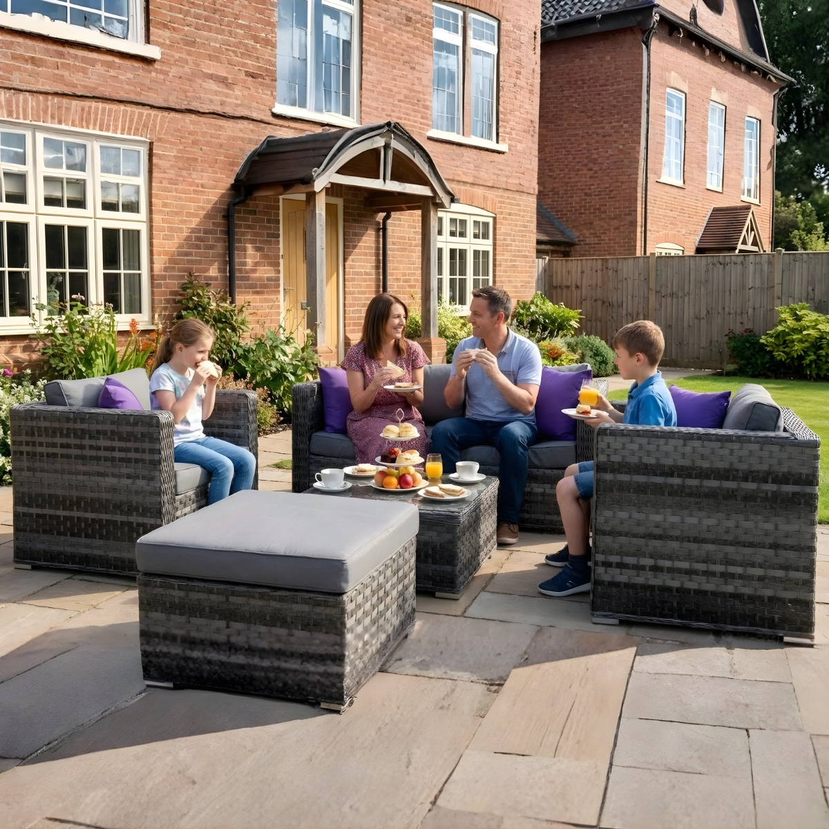 Rattan Serena Corfu 4 Seat 5 Piece Sofa Set