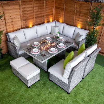 Stretch your Imagination with Outdoor Rattan Fire Pit Dining Sets 